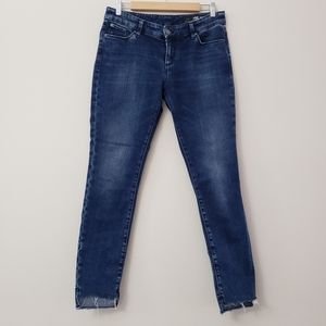 Armani exchange AX super skinny stepped hem jeans 28 dark wash